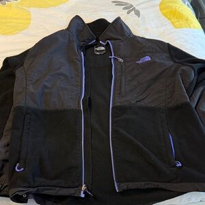 North Face Black Jacket with Purple Accents